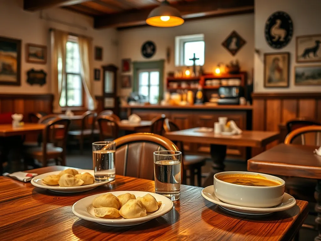 Przytulna restauracja w Kraśniku z tanimi, domowymi daniami jak pierogi i placki ziemniaczane w ciepłym, rodzinnym wnętrzu.